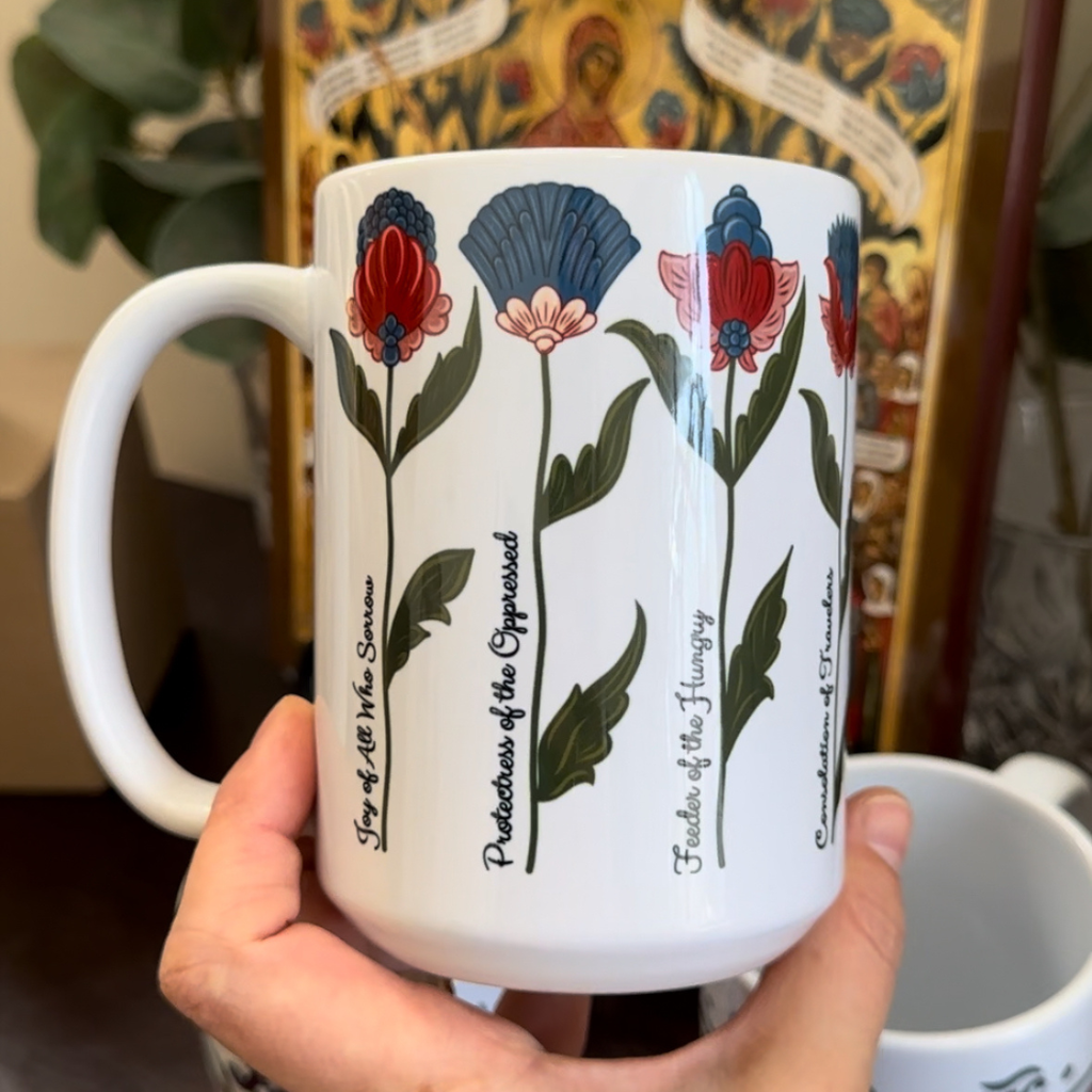Orthodox Art Mug – Theotokos Joy of All Who Sorrow