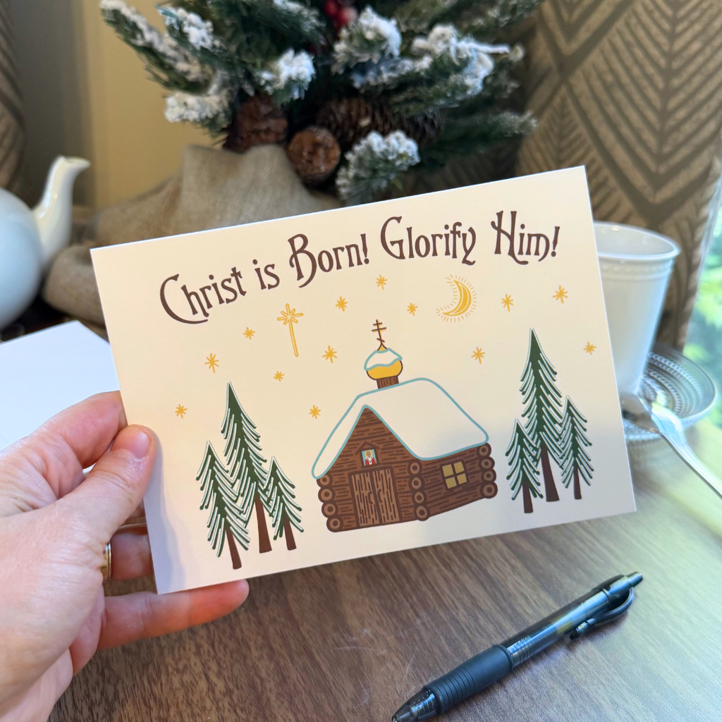 Orthodox Nativity Card - English "Christ is Born"
