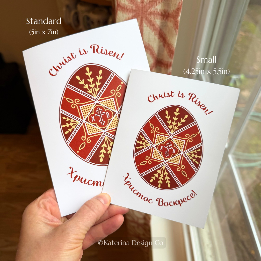 Pascha Card - English & Slavonic