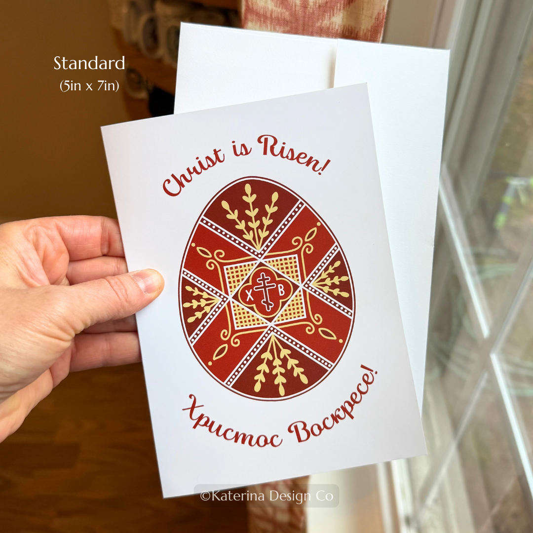 Pascha Card - English & Slavonic